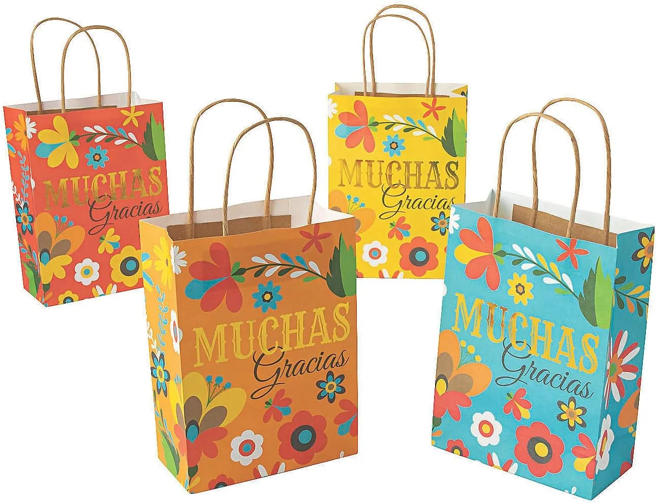 Fun Express Fiesta Muchas Gracias Gift Bags (set of 12) Cinco De Mayo Party Gift Bags Supplies