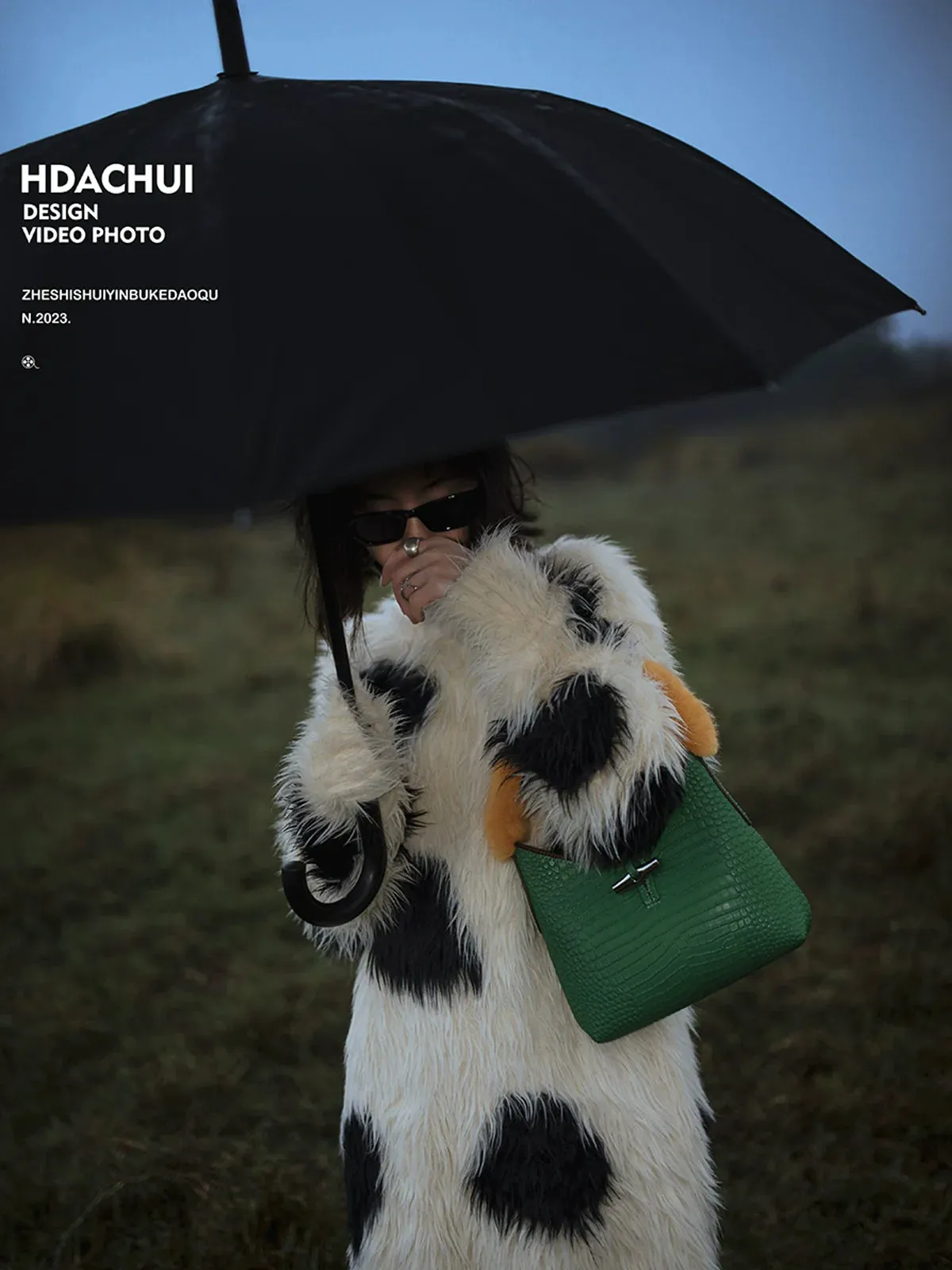 Fur-Trimmed Bucket Bag