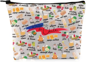 G2TUP Funny Chile Lovers Gift Chile Makeup Bag Chile Traveller Cosmetic Bag Chilean Culture Lovers Gift (Chile MB)