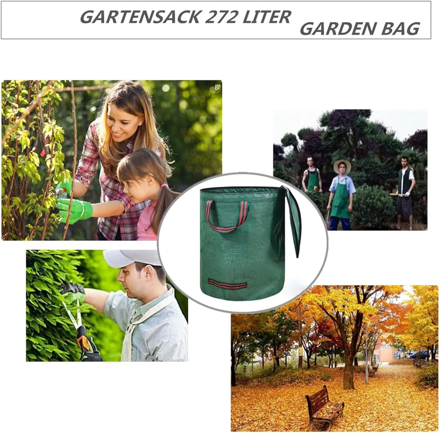 Garden Yard Waste Bags Sacks, Reuseable Gardening Lawn Leaf Bag Garden Tote Debris Container Pop up Grass Bin Landscape Pool Leaves Collector (M)