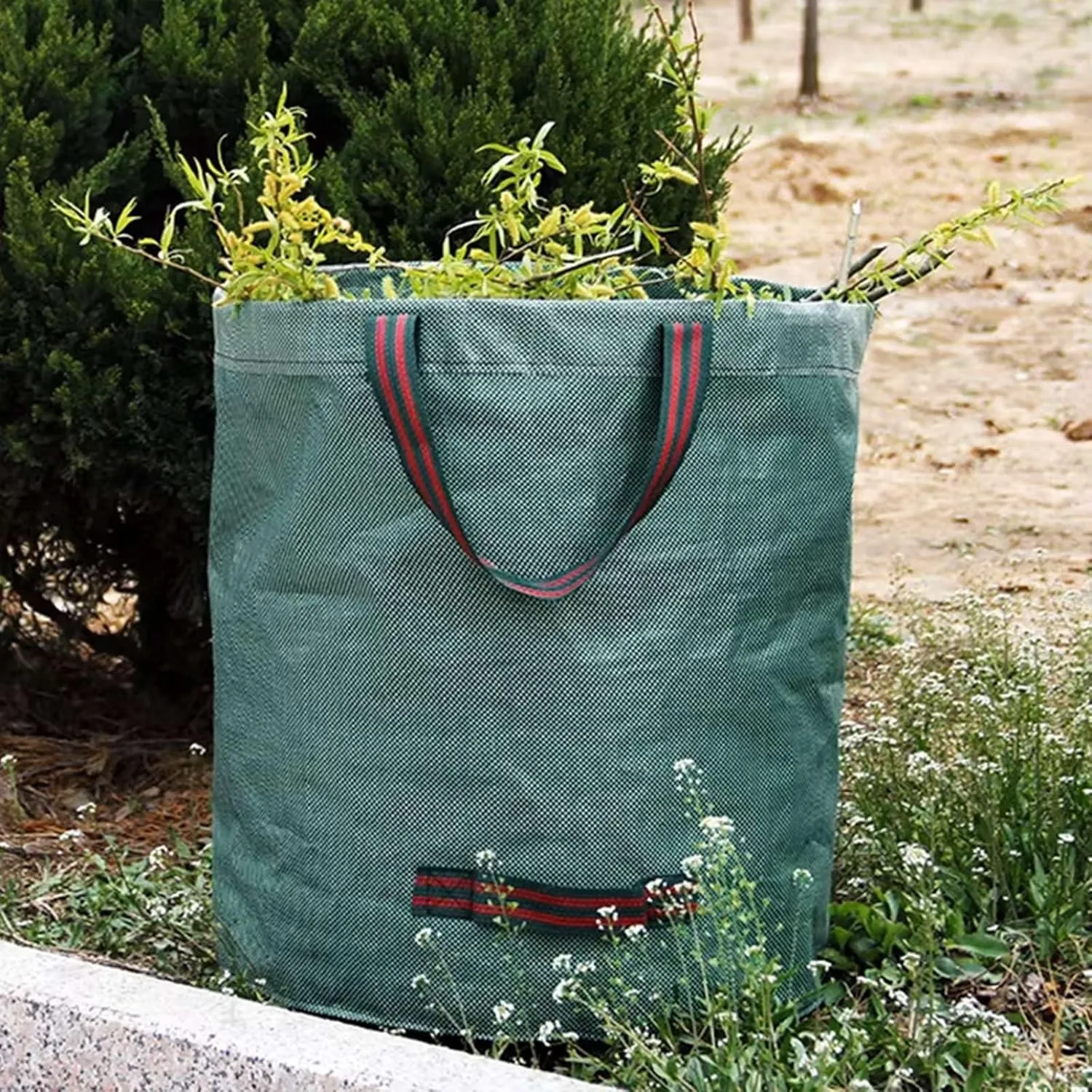 Garden Yard Waste Bags Sacks, Reuseable Gardening Lawn Leaf Bag Garden Tote Debris Container Pop up Grass Bin Landscape Pool Leaves Collector (M)