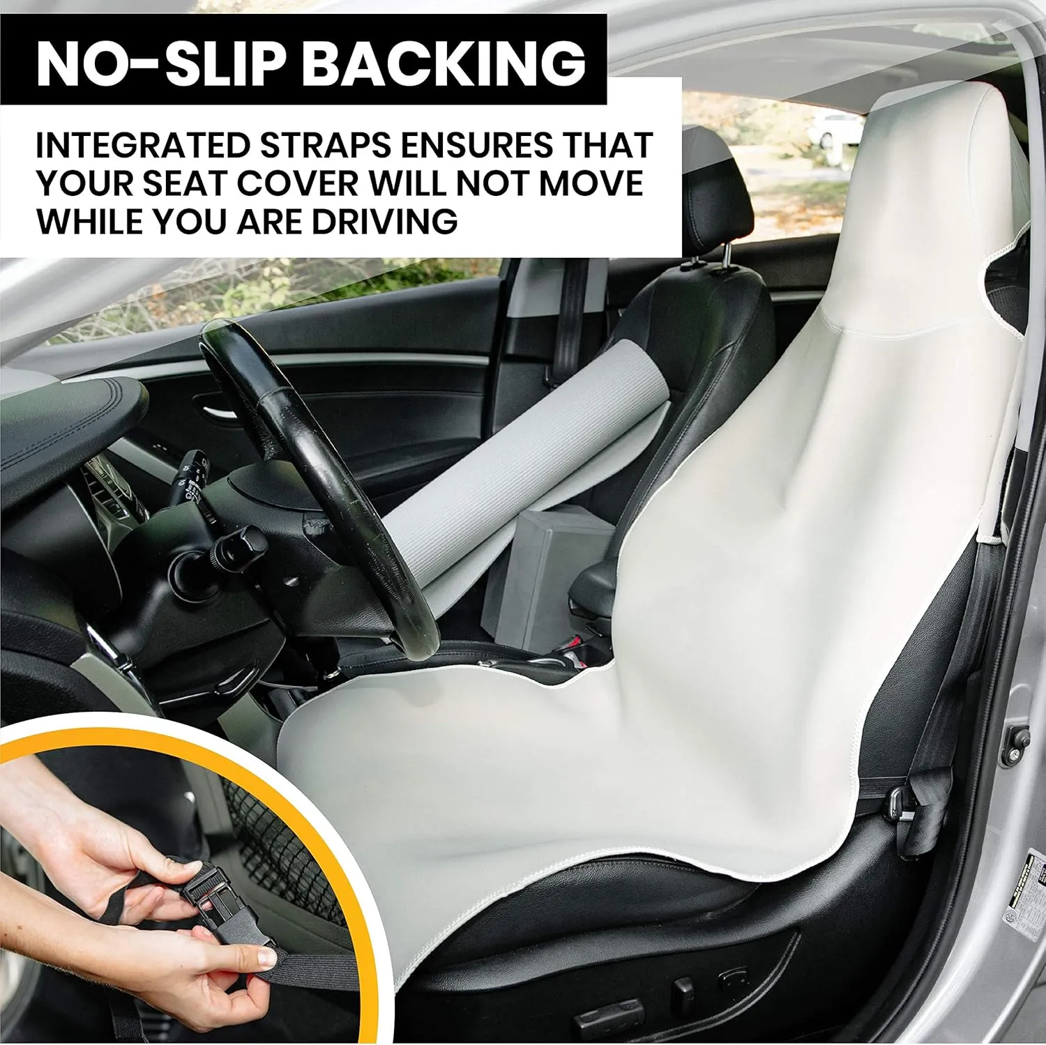 Gear Black Premium Universal Fit Waterproof Stain Resistant Car Seat Cover Neoprene Non-Slip Bucket Seat Dog Sweat Proof Protector Save Your Leather Cloth Seats Van Truck SUV Auto Sedan