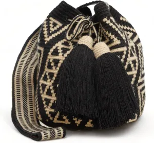 Generic Original WAYUU mochila bag for women, authentic crochet pattern Handmade boho crossbody, Fairtrade Gifts from Colombia, Design 27 - Medium
