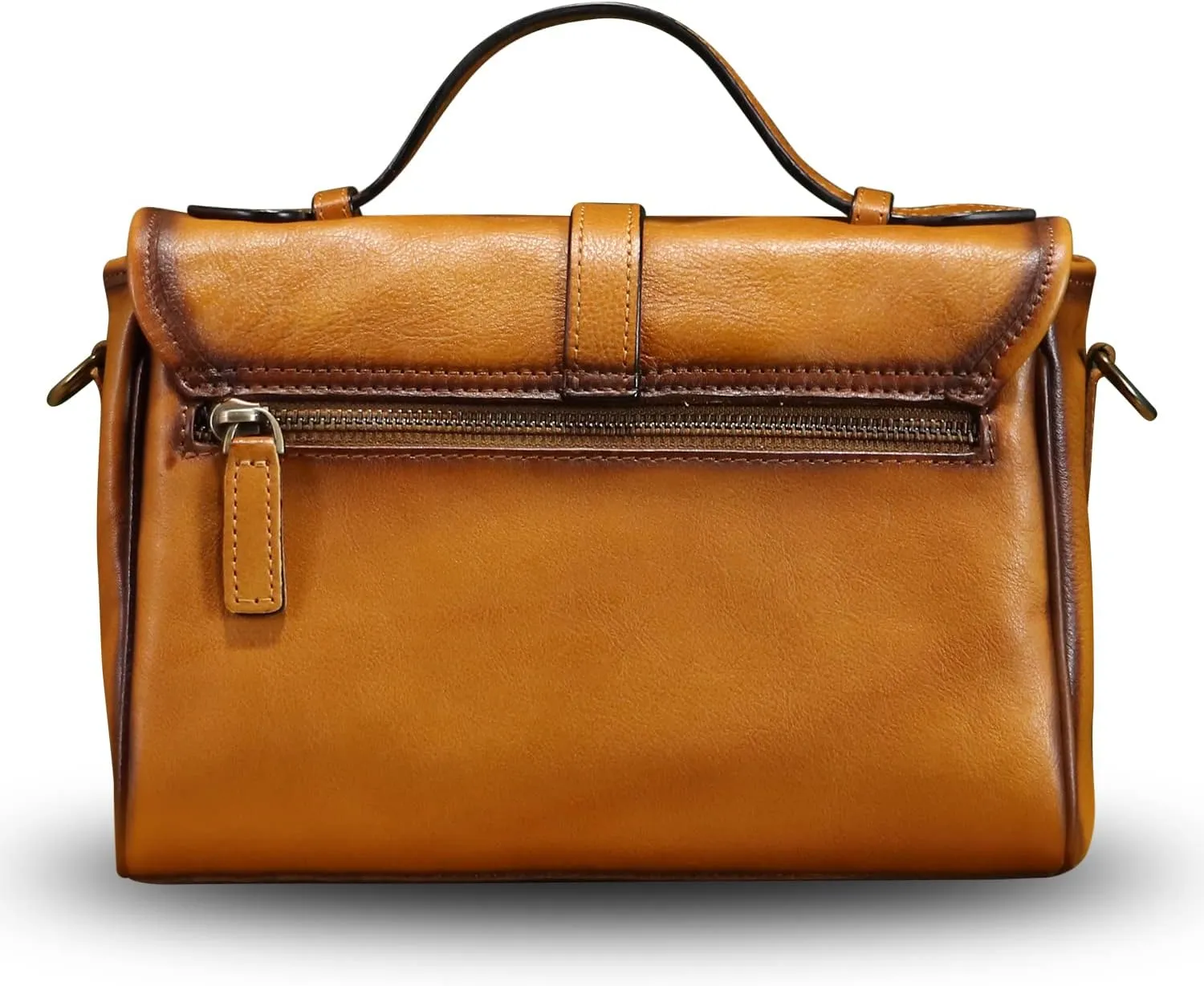 Genuine Leather Purse and Handbag for Women Vintage Handmade Leather Top Handle Purses Satchel Shoulder Bags with Strap