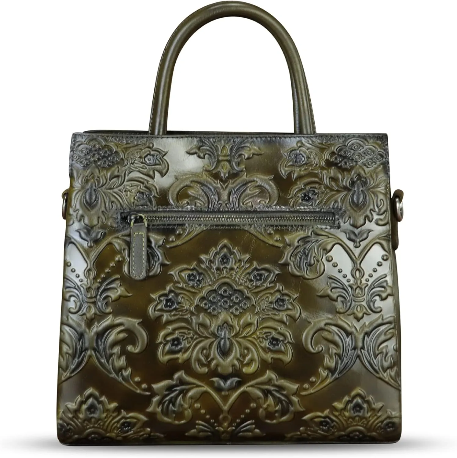 Genuine Leather Purses and Handbags for Women Vintage Embossed Leather Tote Bag Crossbody Shoulder Bag Satchel Bags