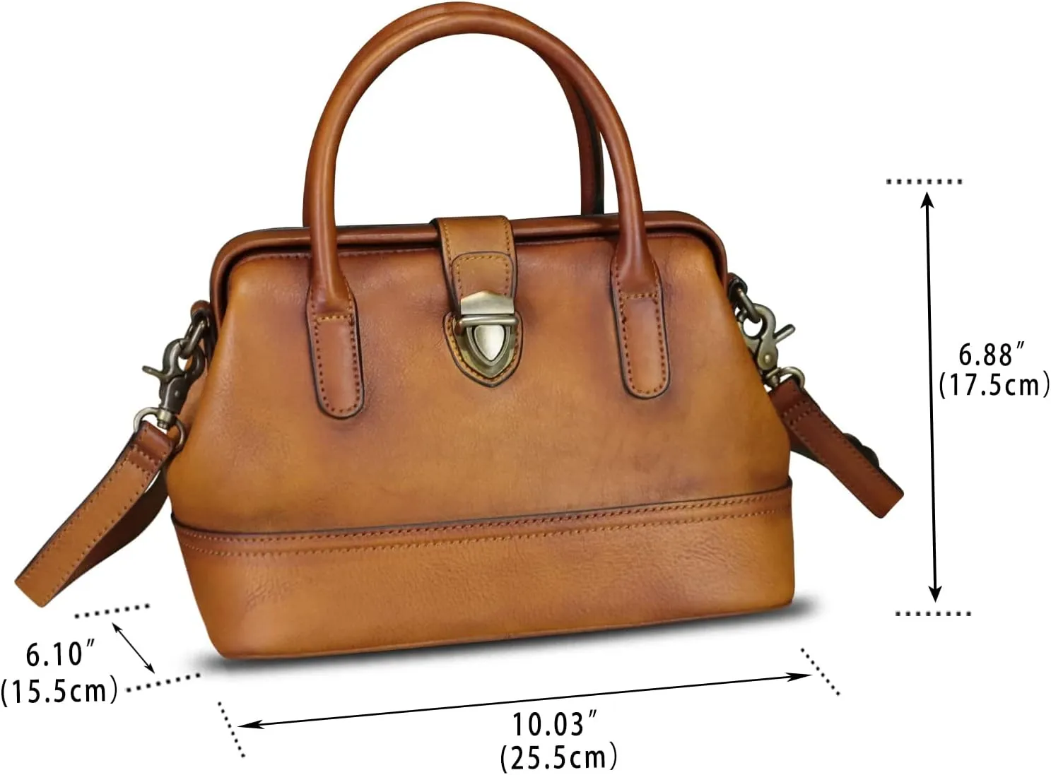 Genuine Leather Purses and Handbags for Women Vintage Handmade Real Leather Shoulder Bag Crossbody Satchel Purse with Strap