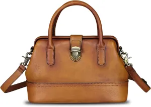 Genuine Leather Purses and Handbags for Women Vintage Handmade Real Leather Shoulder Bag Crossbody Satchel Purse with Strap