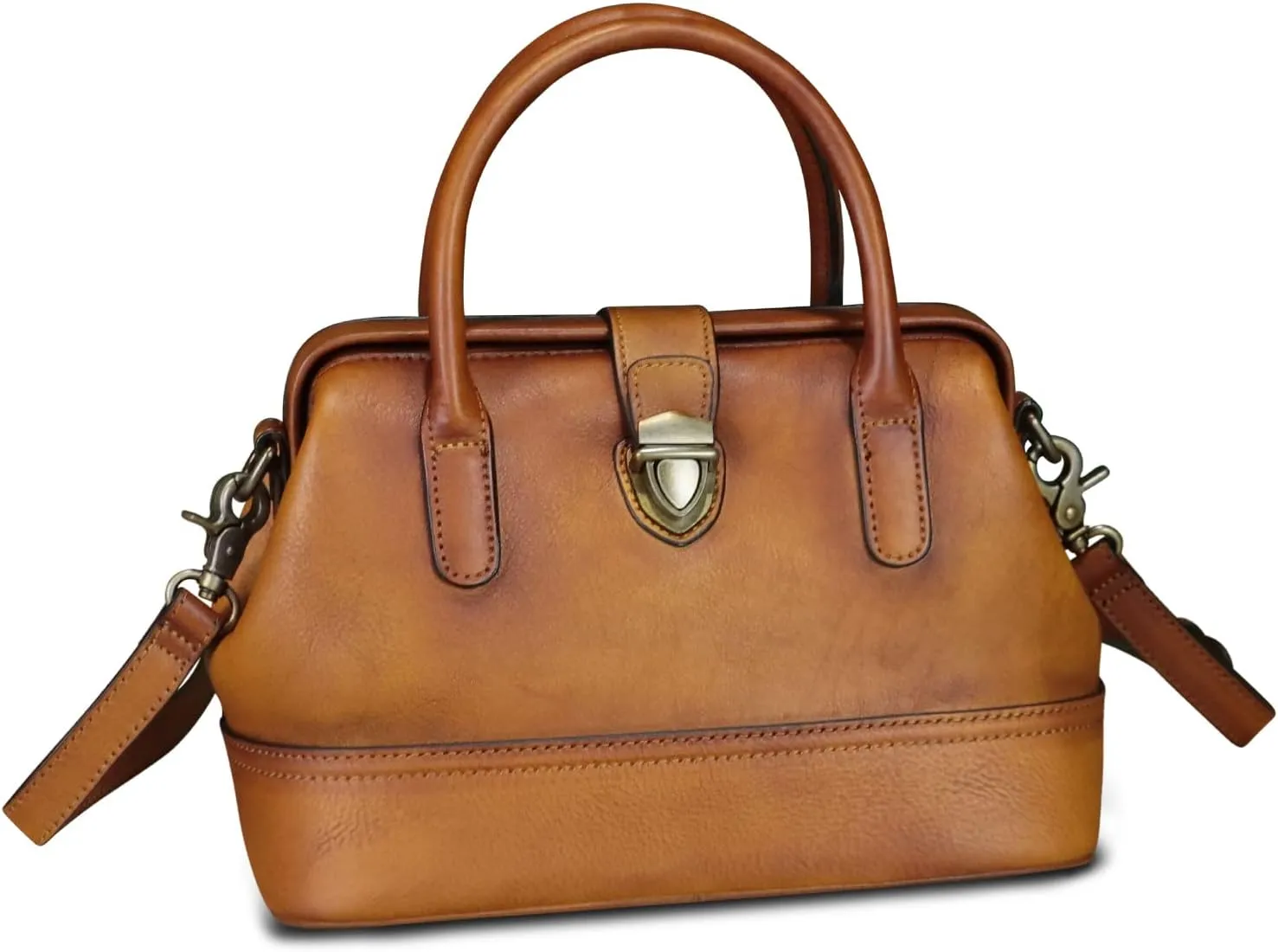 Genuine Leather Purses and Handbags for Women Vintage Handmade Real Leather Shoulder Bag Crossbody Satchel Purse with Strap