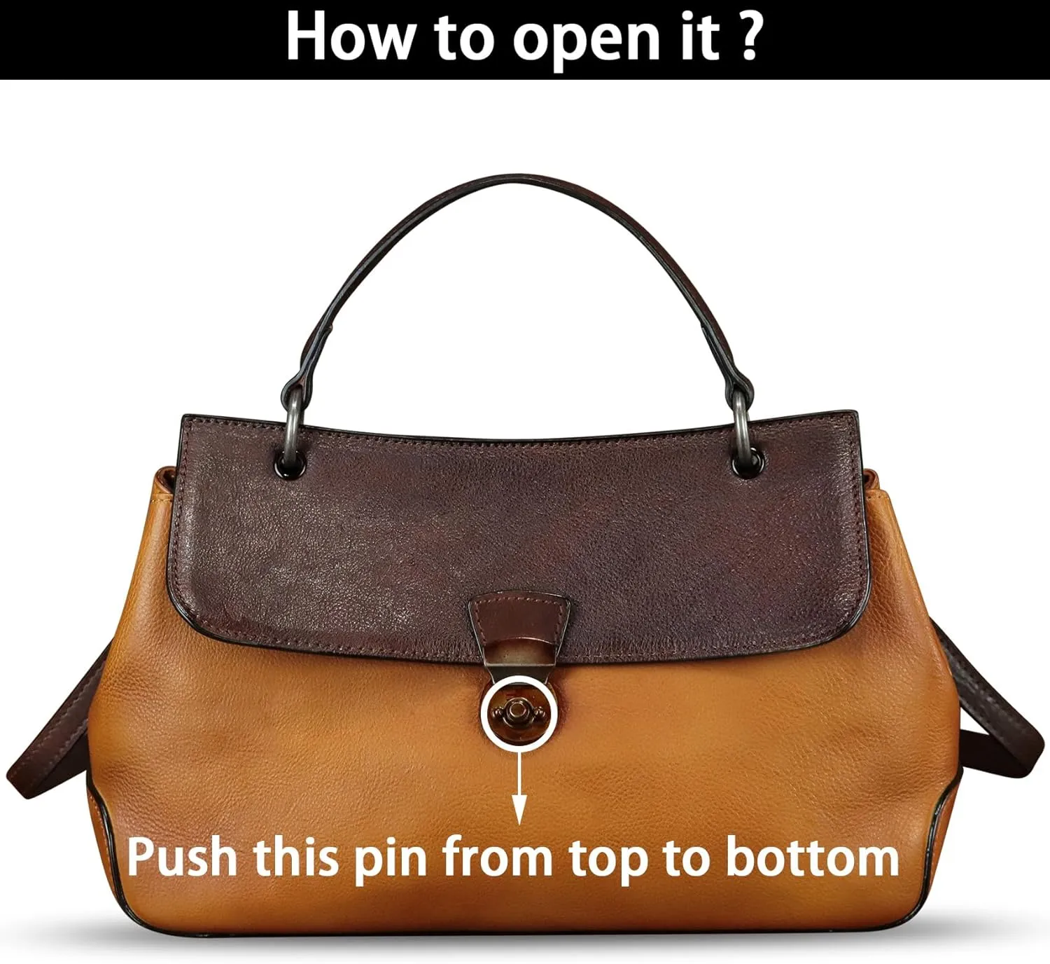 Genuine Leather Purses and Handbags for Women Vintage Leather Satchel Bags Shoulder Bag Crossbody with Strap