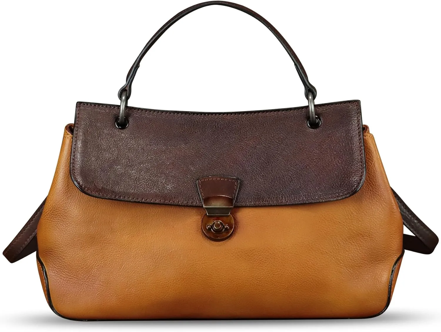 Genuine Leather Purses and Handbags for Women Vintage Leather Satchel Bags Shoulder Bag Crossbody with Strap
