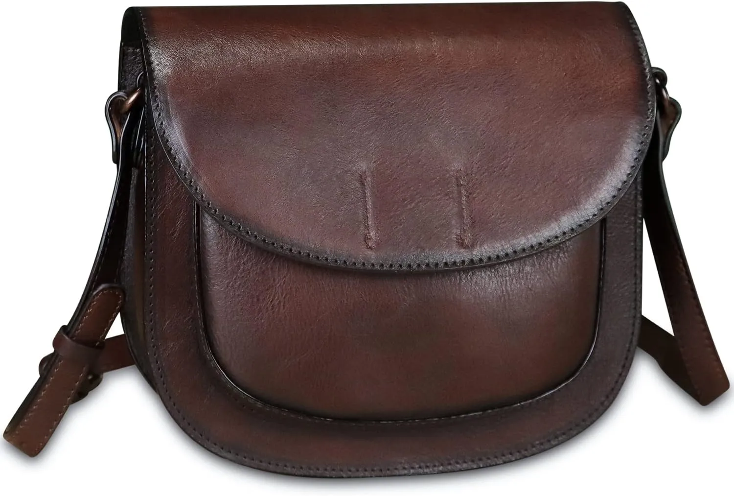 Genuine Leather Satchel for Women Vintage Purse Handmade Handbag Retro Designer Crossbody Bag