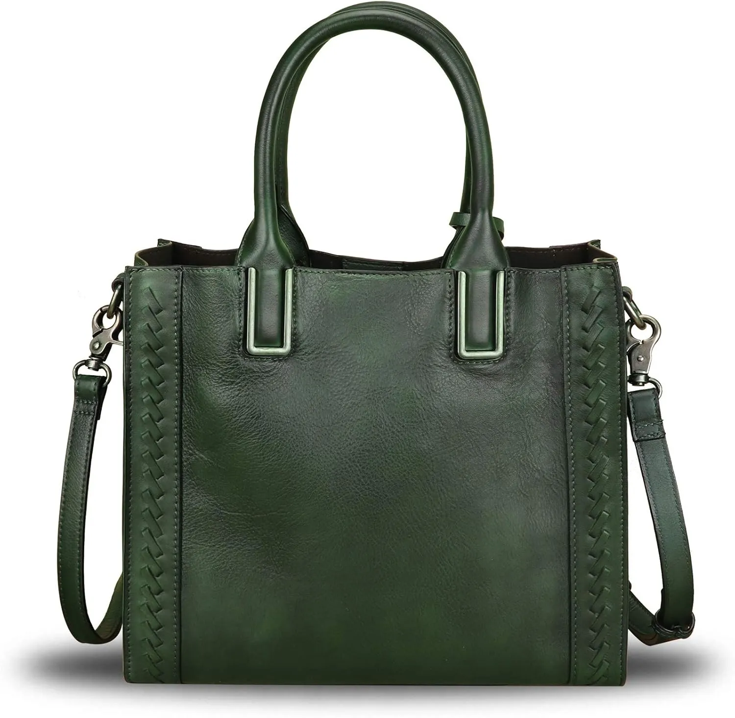 Genuine Leather Satchel Handbag for Women Vintage Handmade Shoulder Bag Cowhide Tote Purse