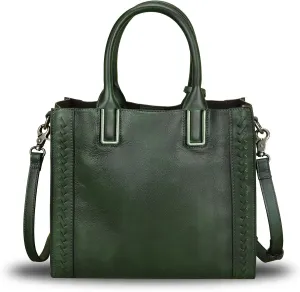Genuine Leather Satchel Handbag for Women Vintage Handmade Shoulder Bag Cowhide Tote Purse