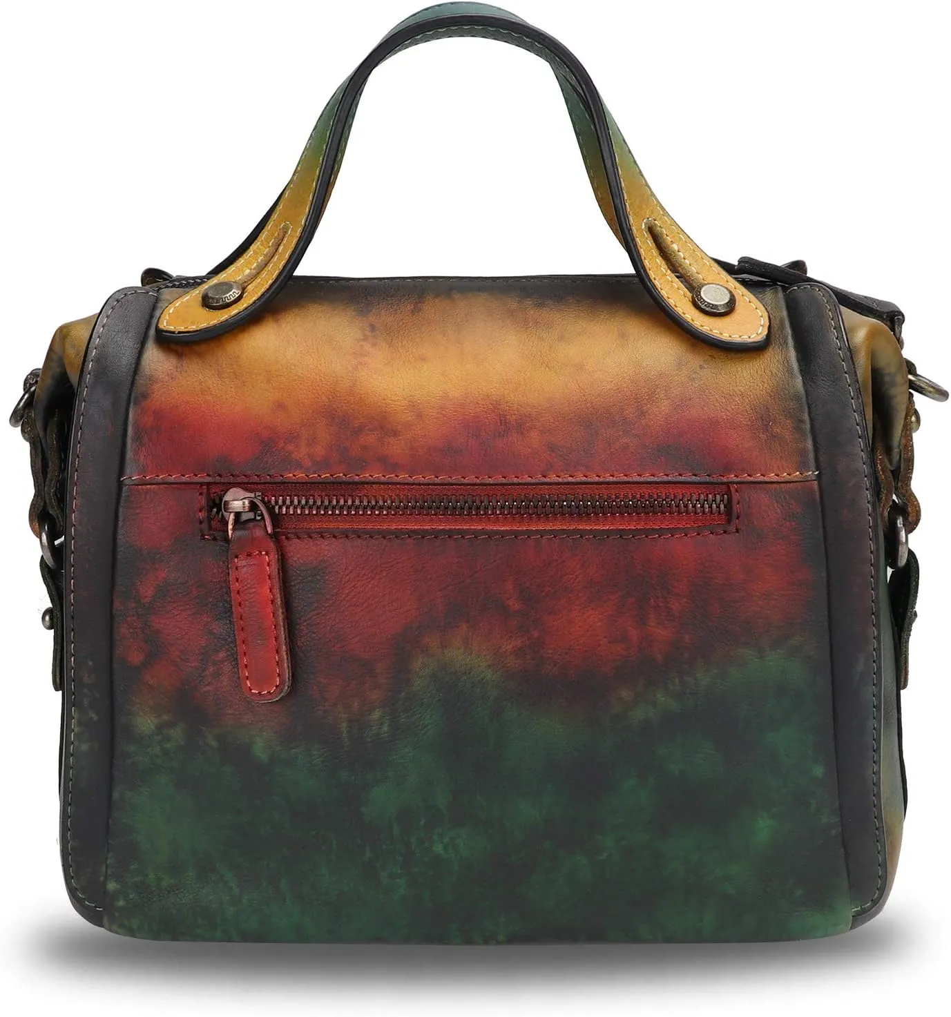 Genuine Leather Satchel Purse for Women Retro Handmade Top Handle Handbag Designer Crossbody Bags