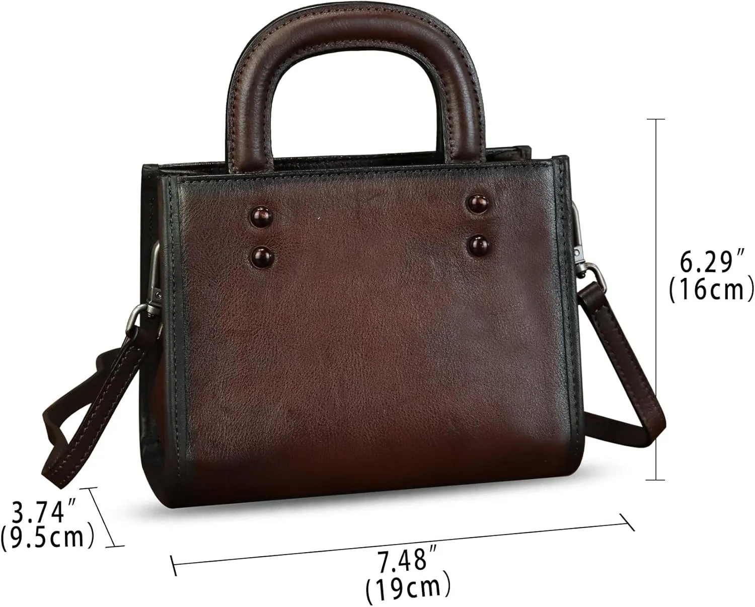 Genuine Leather Small Crossbody Bag for Women Vintage Real Leather Shoulder Bag Handbag Satchel Purse Phone Bag with Strap