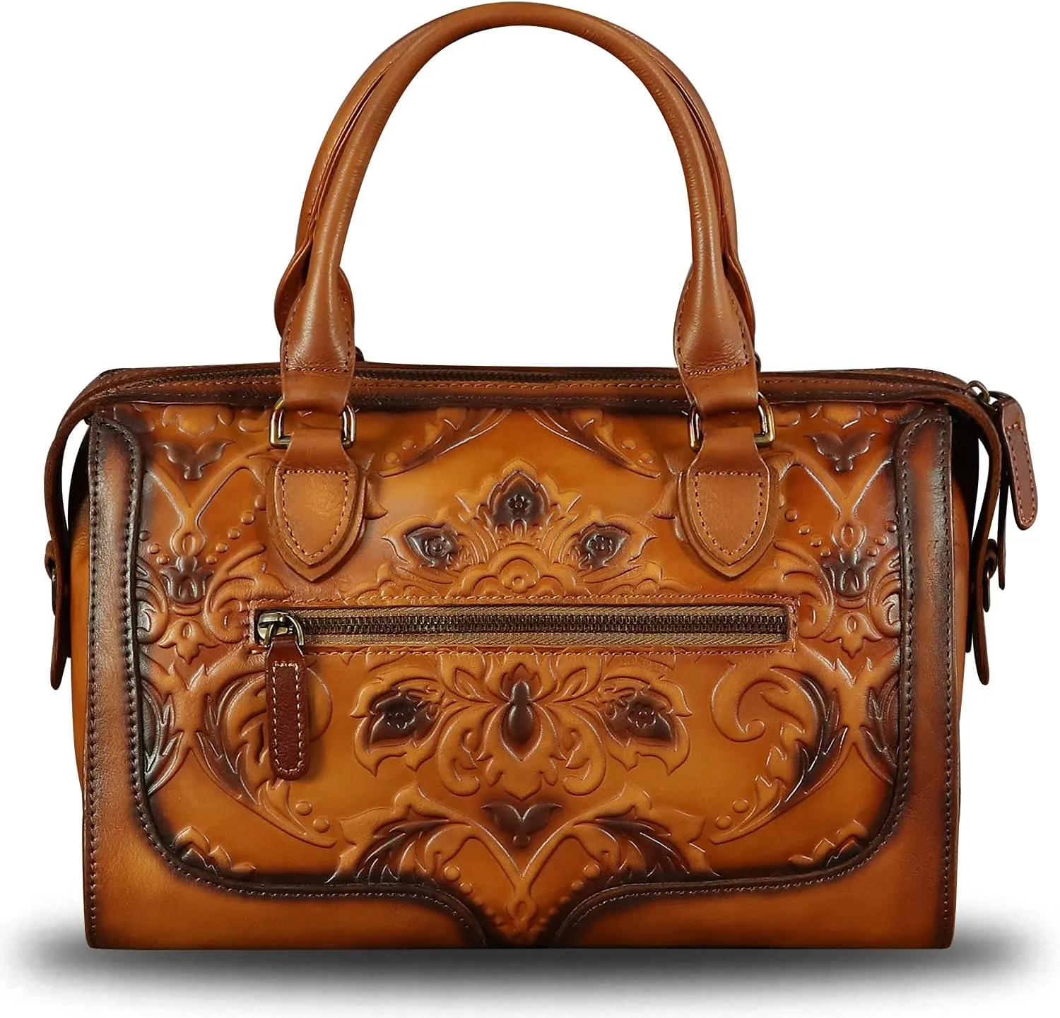 Genuine Leather Top Handle Handbag for Women Handmade Vintage Satchel Retro Cowhide Crossbody Handbags Purse Hobo Bags