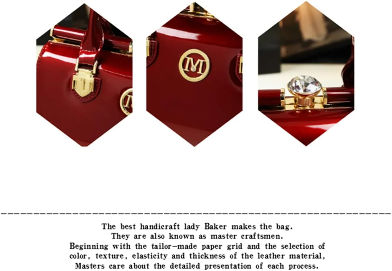 Genuine Leather Women's Top Handle Satchel Crossbody Handbags Evening Bag Purses Small Hard Shoulder Bags