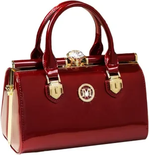 Genuine Leather Women's Top Handle Satchel Crossbody Handbags Evening Bag Purses Small Hard Shoulder Bags
