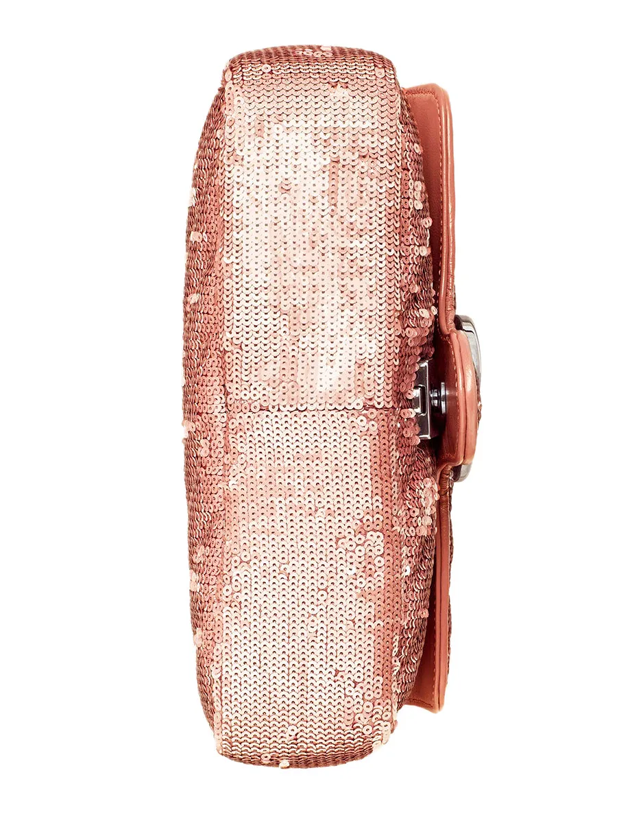 GG Marmont Mini Sequin Shoulder Bag in Pastel Pink Silk