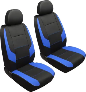 GIANT PANDA Front Seat Cover for Nissan, Leather Seat Protectors Custom Fit Nissan Rogue Altima Sentra Versa Kicks Frontier Murano Pathfinder Maxima (Blue Black)