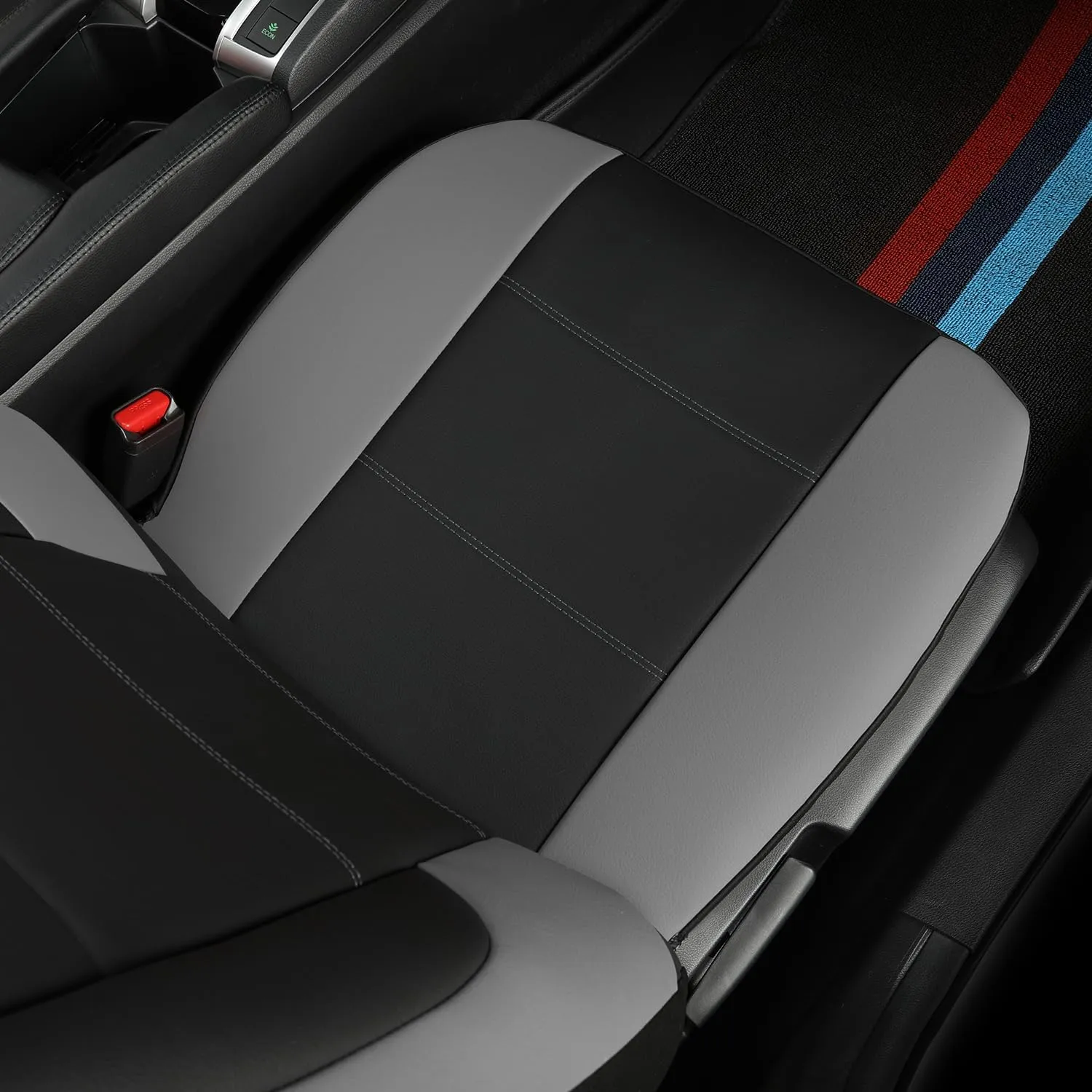 GIANT PANDA Full Set Car Seat Covers Custom Fit Toyota Tacoma 2016 2017 2018 2019 2020 2021 2022 2023 Double & Crew Cab and Extended Cab, SR, SR5, Limited, TRD Pro, Front Rear Faux Leather (Grey/Gray)