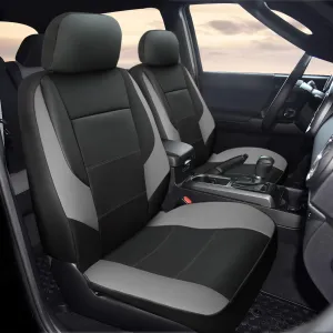 GIANT PANDA Full Set Car Seat Covers Custom Fit Toyota Tacoma 2016 2017 2018 2019 2020 2021 2022 2023 Double & Crew Cab and Extended Cab, SR, SR5, Limited, TRD Pro, Front Rear Faux Leather (Grey/Gray)