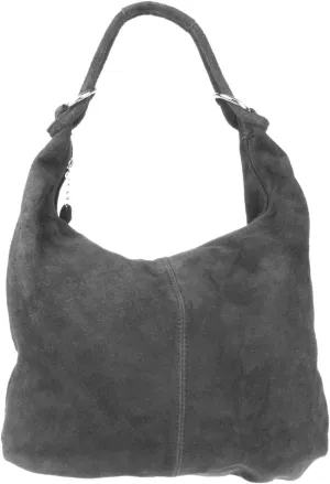 Girly HandBags Womens Hobo Italian Suede Genuine Leather Shoulder Bag