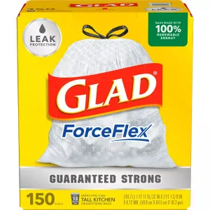 Glad ct. Drawstring Wholesale deals Trash Bags, Trusted reviews 150 Plastic Tall 13-Gal. Kitchen White -