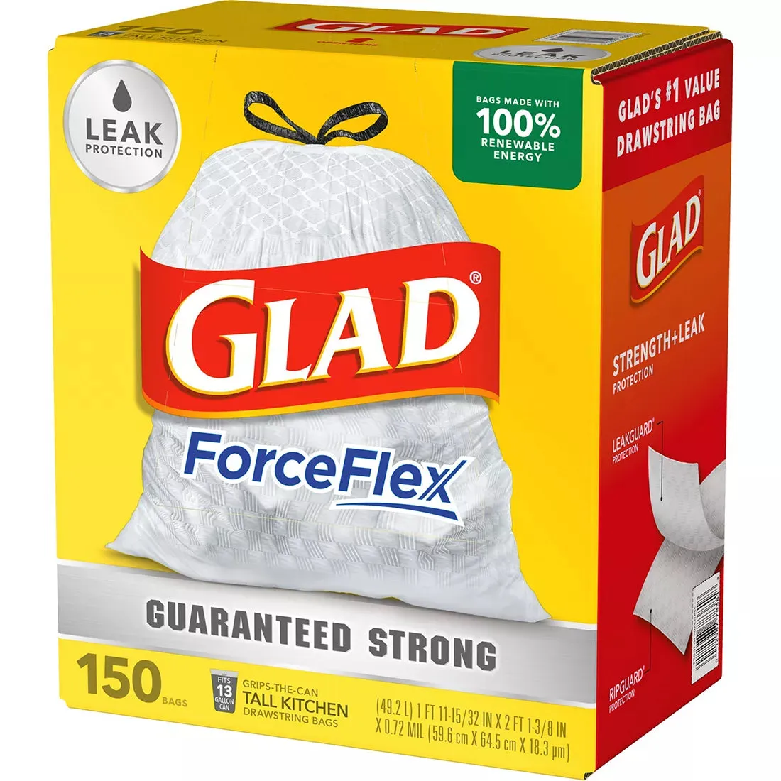Glad ct. Drawstring Wholesale deals Trash Bags, Trusted reviews 150 Plastic Tall 13-Gal. Kitchen White -