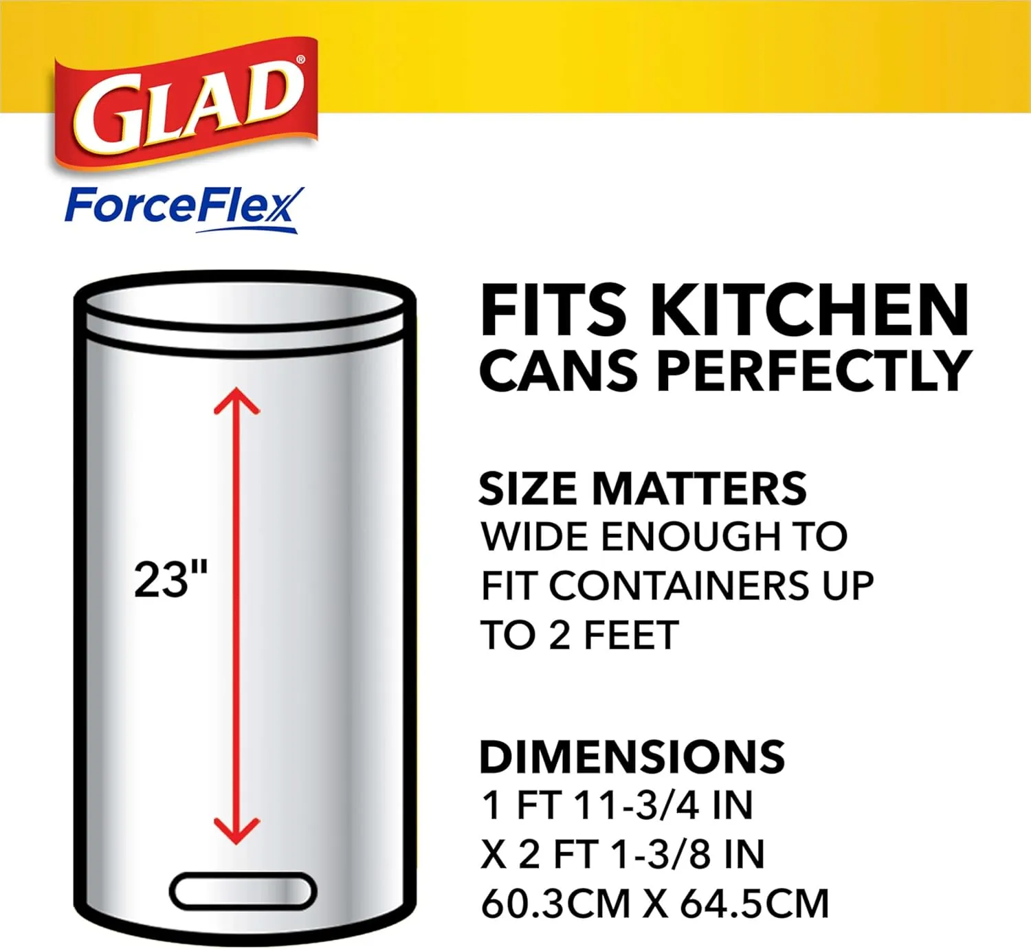 Glad ForceFlex Tall Kitchen Trash Bags, 13 Gal, Pine-Sol Original, 110 Ct (Package May Vary)