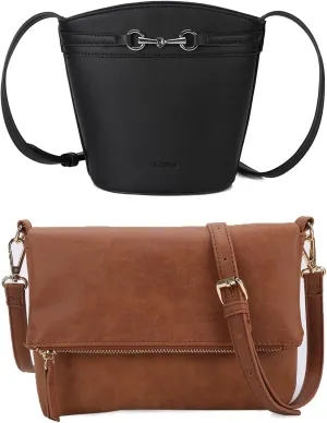 Gladdon Leather Crossbody Bags for Women Ladies Trendy Zipper Shoulder Handbag