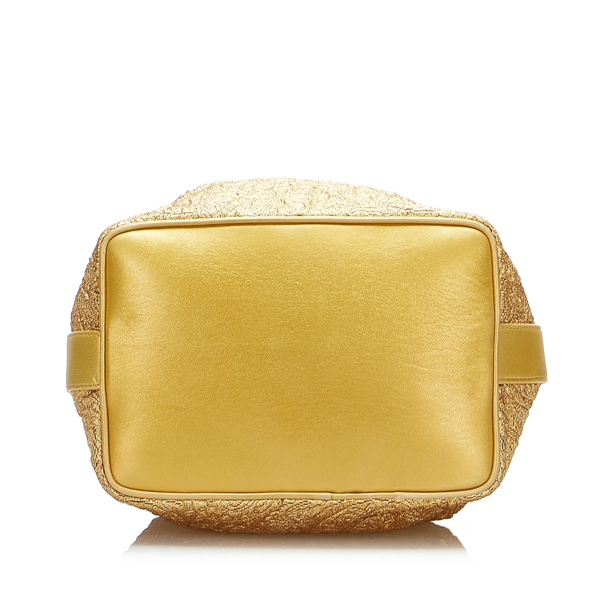 Gold Chanel Brocade Bucket Bag