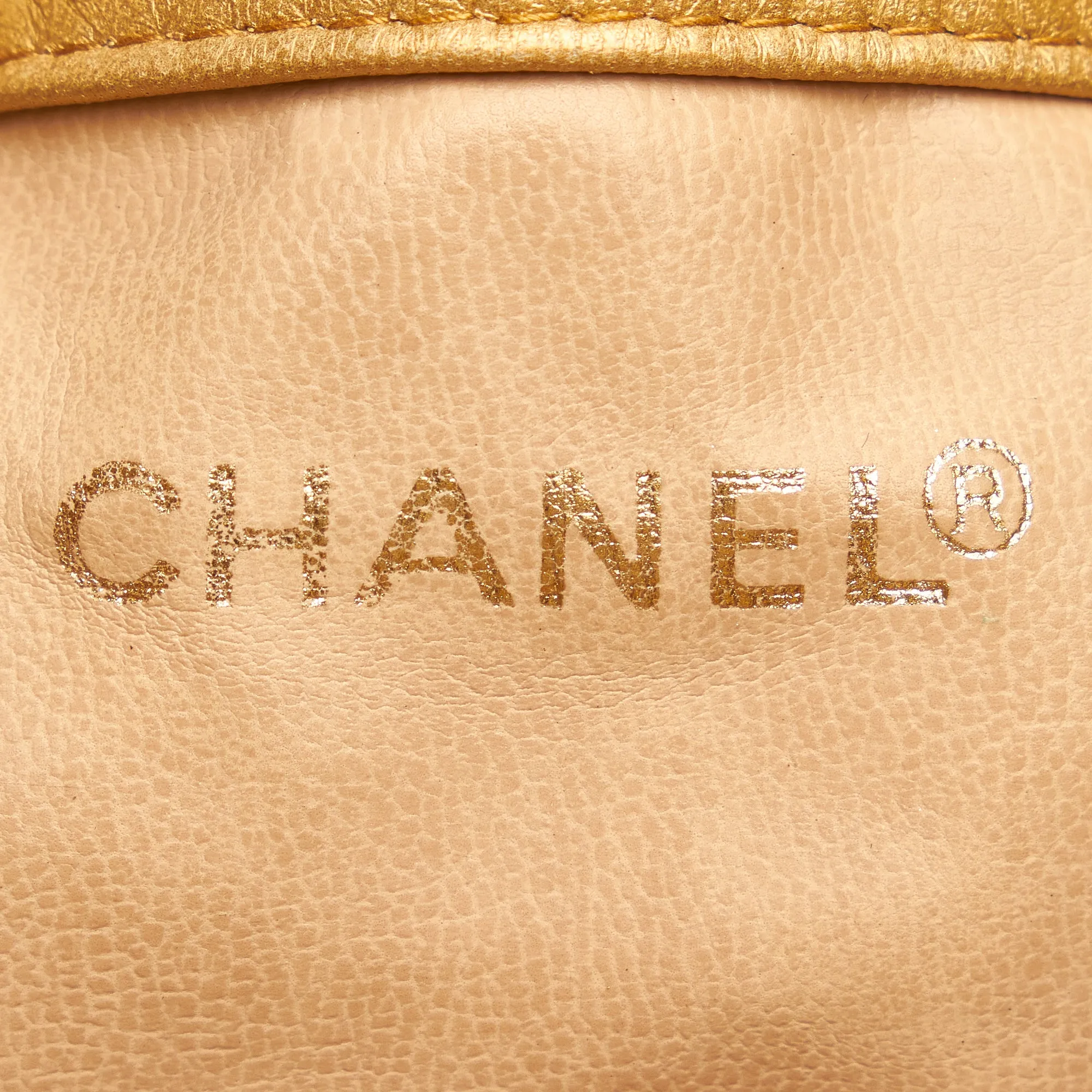 Gold Chanel Brocade Bucket Bag