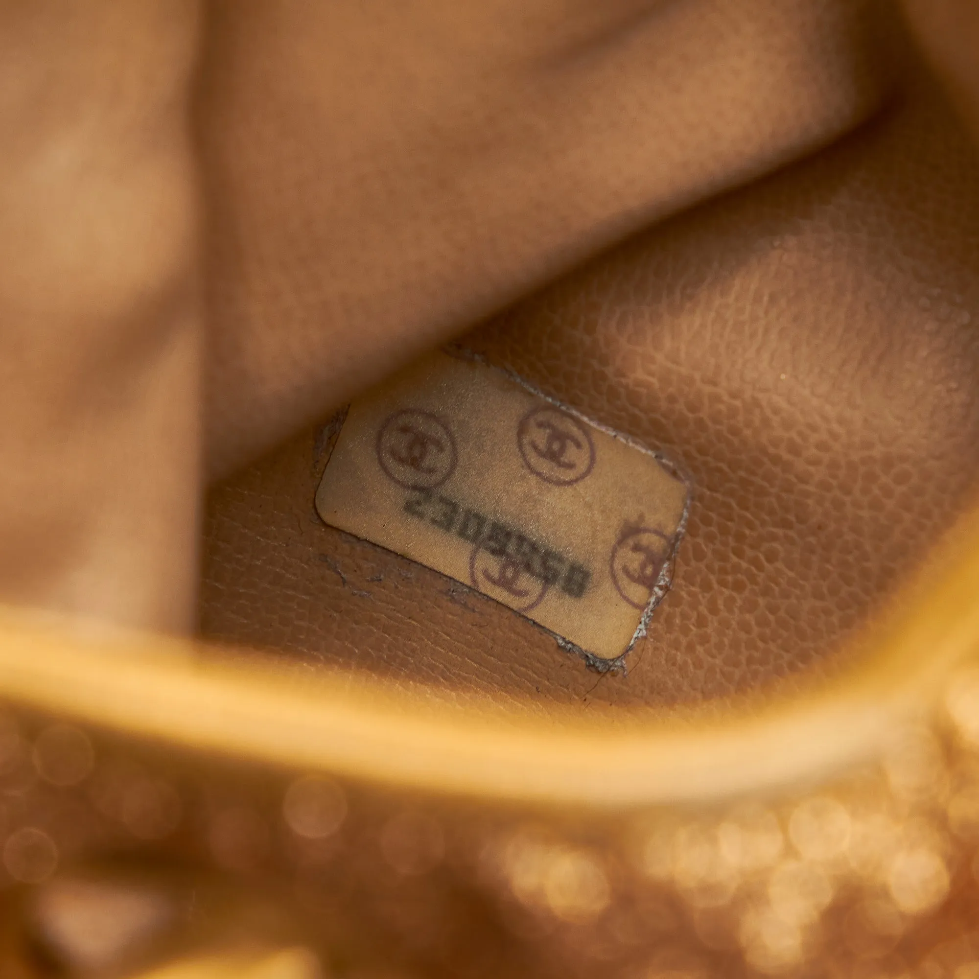 Gold Chanel Brocade Bucket Bag