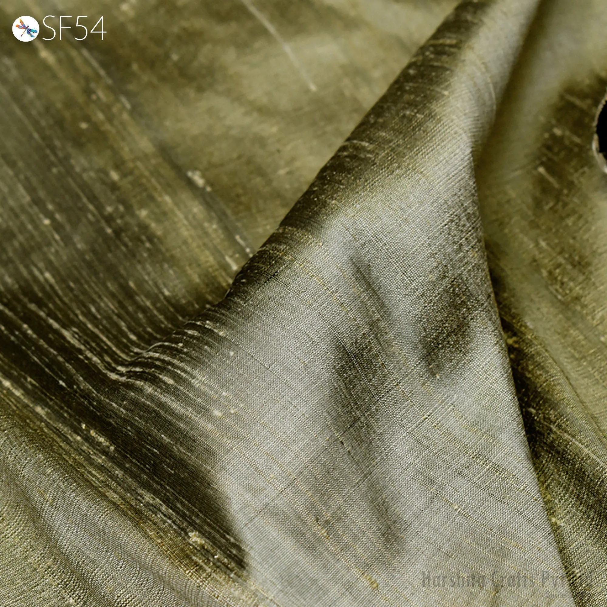 Gold Grey Pure Dupioni by the yard Indian Raw Silk Wedding Dresses Table Runner Cushion Pillow Covers Lamp Shades Wall covering Upholstery