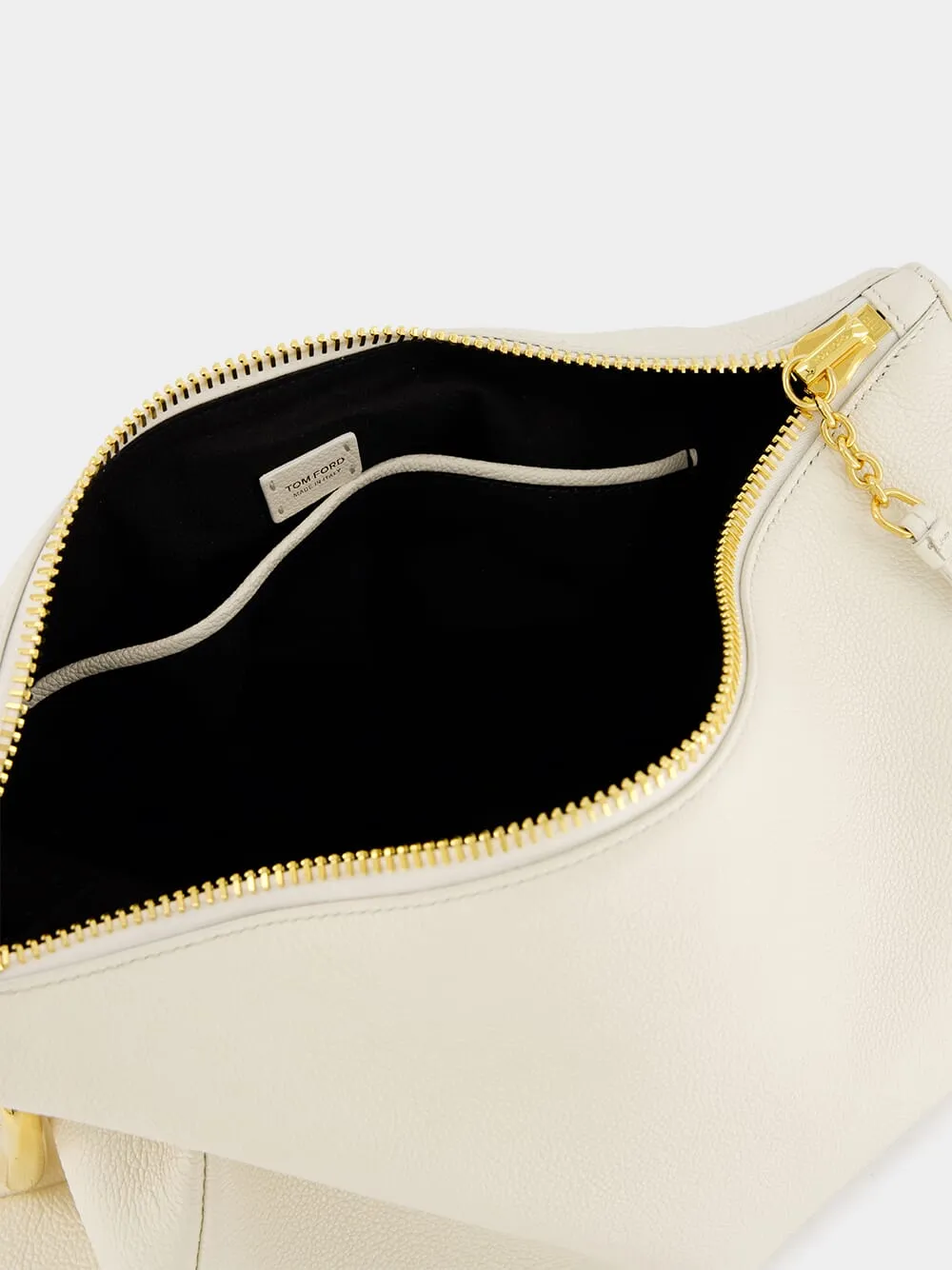 Grain Leather Carine Large White Hobo