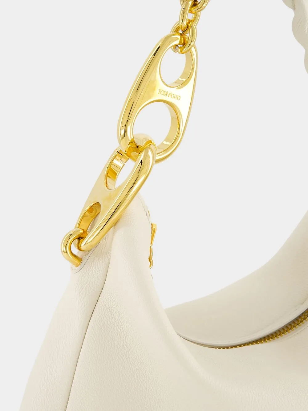 Grain Leather Carine Large White Hobo