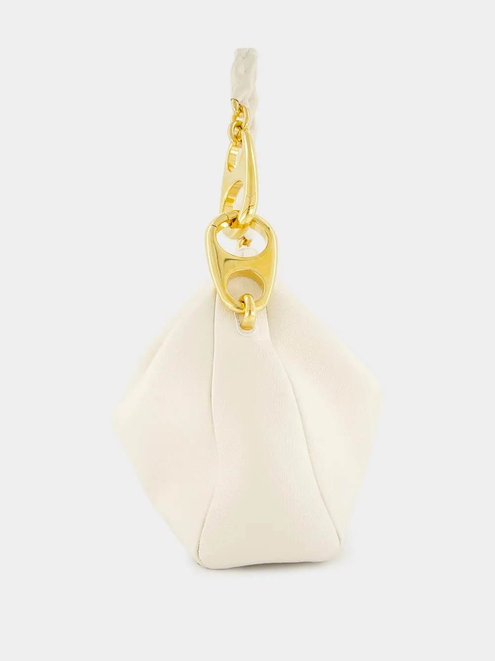 Grain Leather Carine Large White Hobo