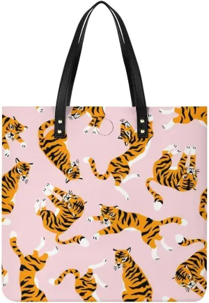 Green Boston Terrier Dogs Fashionable All Printed Leather Handbag Unisex