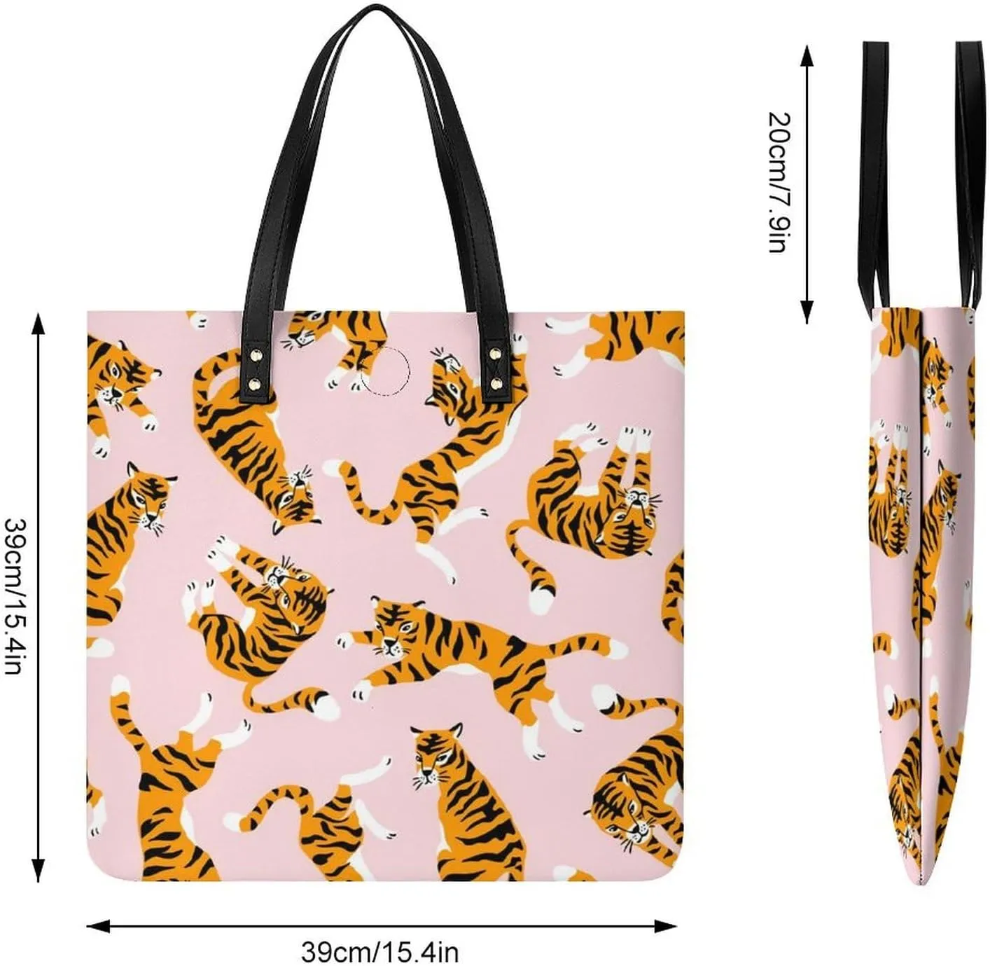 Green Boston Terrier Dogs Fashionable All Printed Leather Handbag Unisex