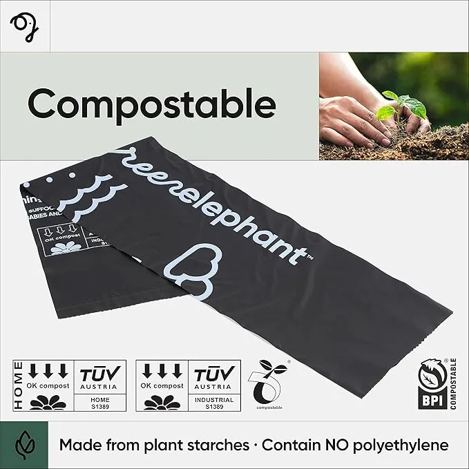 Green Elephant Portable Toilet Bags - Camping Toilet Bags, Camping Potty Bags, Camping Poop Bags for People, Toilet Waste Bags for 5 Gallon Bucket, Camp Toilet Bag, 15 count, 8 gal, 1 mil (3 pack)