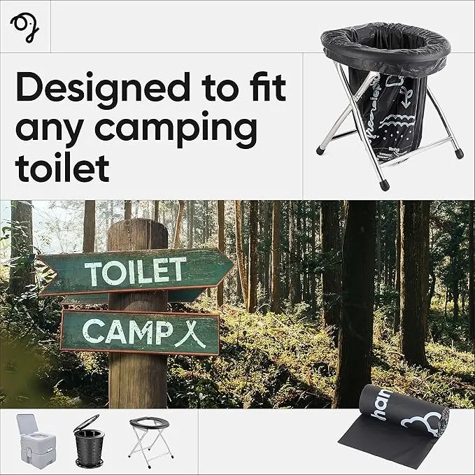 Green Elephant Portable Toilet Bags - Camping Toilet Bags, Camping Potty Bags, Camping Poop Bags for People, Toilet Waste Bags for 5 Gallon Bucket, Camp Toilet Bag, 15 count, 8 gal, 1 mil (3 pack)