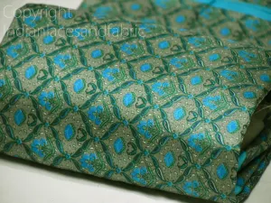 Green Indian Printed Sari Soft Pure Silk Fabric by the yard Wedding Dresses Bridesmaid Party Costumes Saree DIY Crafting Drapery Sewing