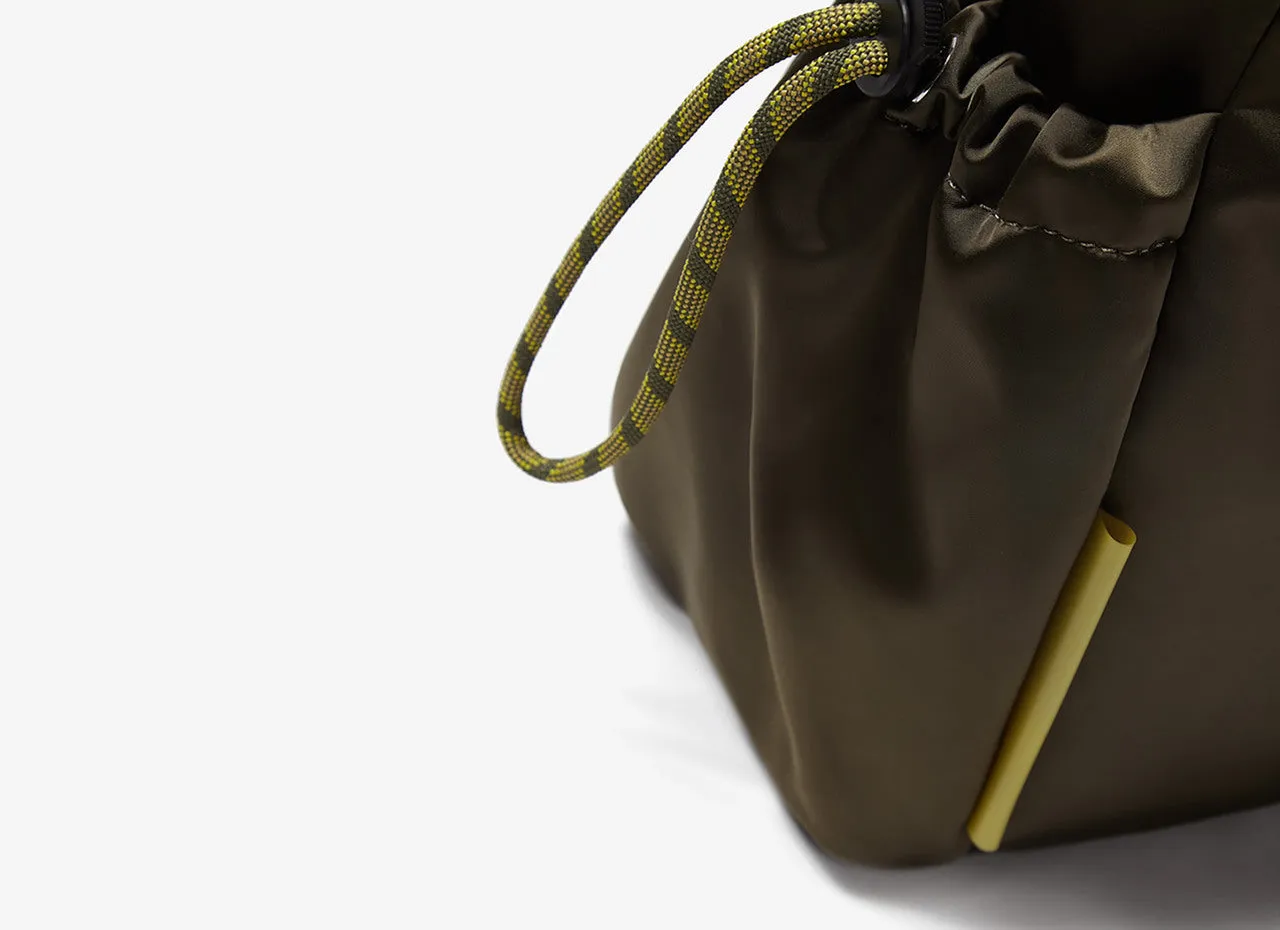 Green Nylon Hobo With Side Pockets