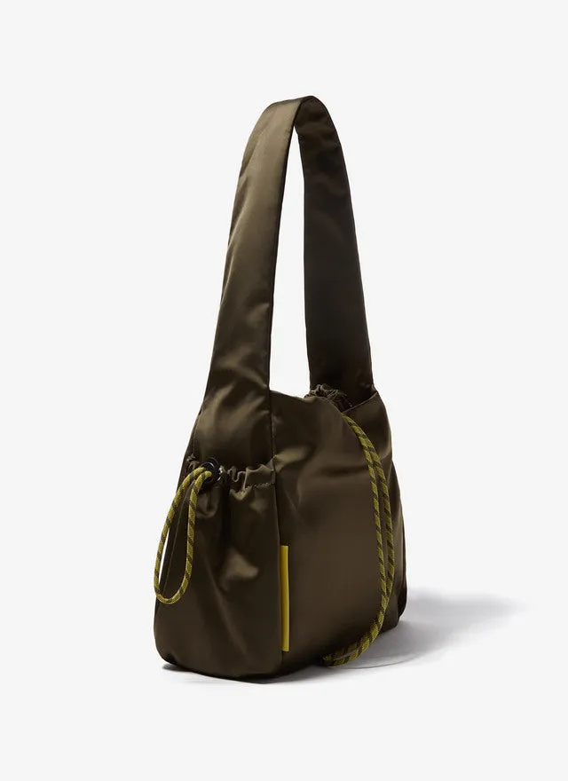 Green Nylon Hobo With Side Pockets