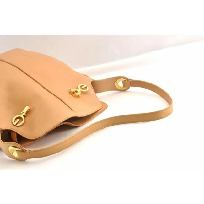 Gucci 1955 Horsebit Yellow Leather Bucket Bag W  Belted Gold GG Top