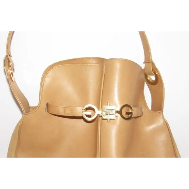 Gucci 1955 Horsebit Yellow Leather Bucket Bag W  Belted Gold GG Top