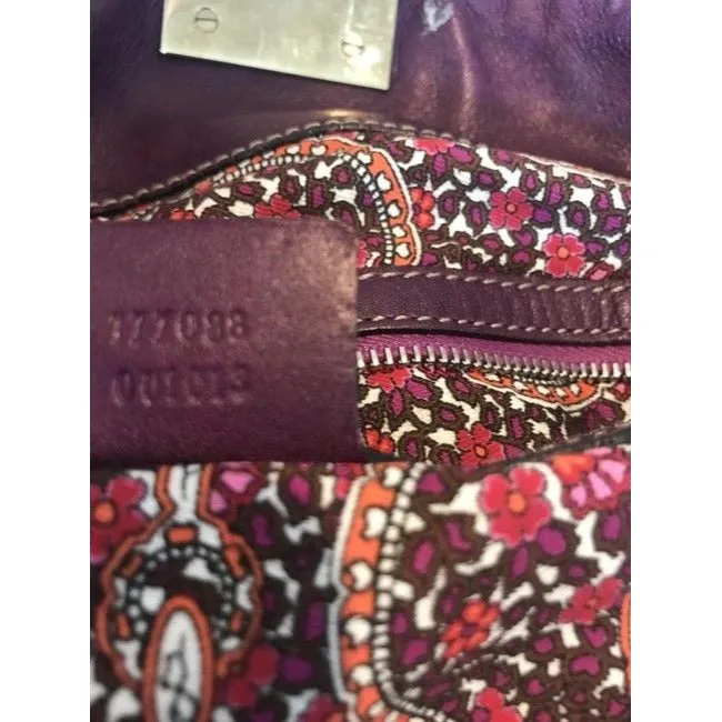 Gucci Black W Purple & Red Suede And Leather Indy Xl Hobo Bucket Bag