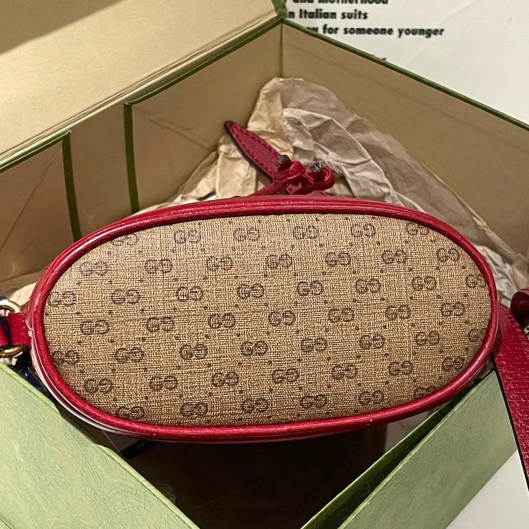 Gucci Doraemon Red Brown Bucket Bag