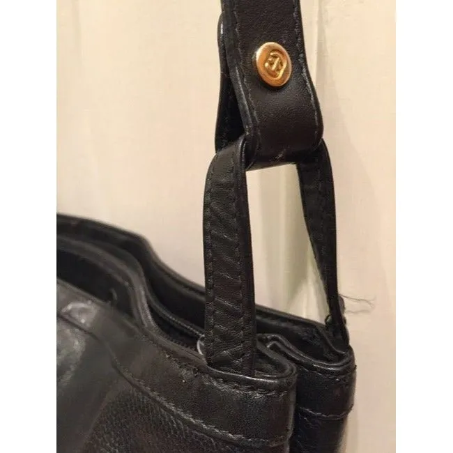 Gucci Vintage Pursesdesigner Purses Black Textured Leather Satchel